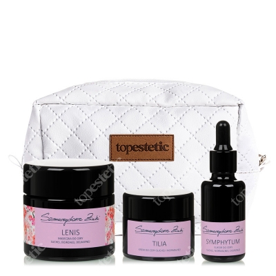 Szmaragdowe Żuki Lenis, Symphytum, Tilia ZESTAW Duży do cery suchej, normalnej, delikatnej, dojrzałej 65 g + 30 ml + 30 ml + kosmetyczka