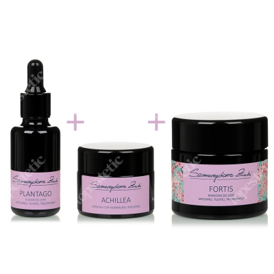 Szmaragdowe Żuki Zestawy Duży Do Cery Mieszanej, Tłustej I Trądzikowej ZESTAW Plantago 30 ml + Achillea 30 ml + Fortis 100 ml