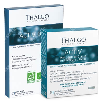 Thalgo Active Set ZESTAW Kuracja oczyszczająca 10x10 ml + Kuracja wyszczuplająco-antycellulitowa 30 kaps.