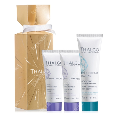 Thalgo Anti-Ageing Crackers 2019 ZESTAW Krem z kwasem hialuronowym 15 ml + Maska z kwasem hialuronowym 15 ml + Ultra-odżywczy krem do ciała 30 ml