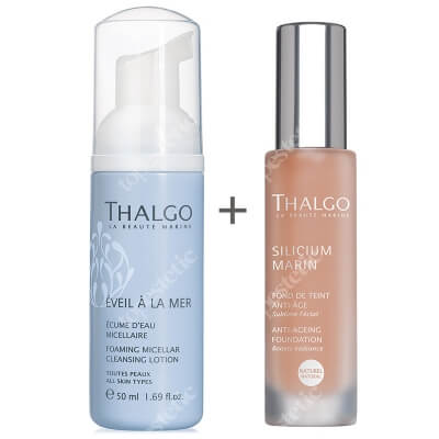 Thalgo Anti Ageing Foundation + Foaming Micellar Cleansing Lotion ZESTAW Podkład przeciwzmarszczkowy - kolor Naturel 30 ml + Morska pianka oczyszczająca 50 ml