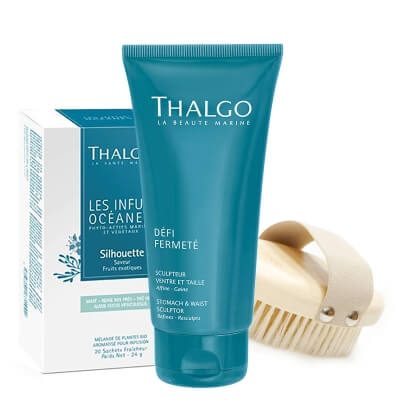 Thalgo Body Slimming Set ZESTAW Herbata wspomagająca odchudzanie 20 saszetek + Emulsja ujędrniająca do ciała 150 ml + Szczotka do suchego peelingu 1 szt Gratis