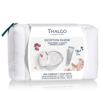 Thalgo Exception Marine ZESTAW Krem przywracający gęstość skórze 50 ml + Intensywne serum przywracające gęstość skórze 10 ml + Kosmetyczka