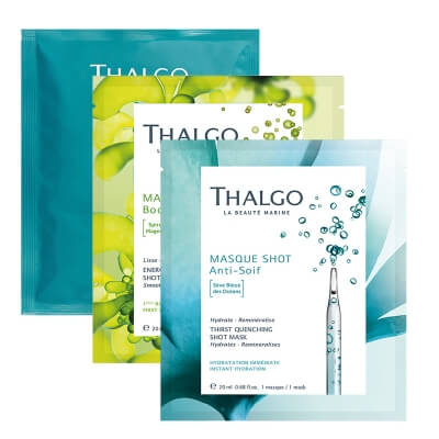 Thalgo Favorite Set ZESTAW Saszetki z algami 10x40 g + Wygładzająco-energetyzująca maska do twarzy 20 ml + Nawilżająco-remineralizująca maska w płachcie 20 ml