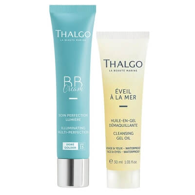 Thalgo Golden BB Cream + Cleansing Gel-Oil ZESTAW Rozświetlający wielofunkcyjny krem (kolor Golden) 40 ml + Olejek do demakijażu 30 ml GRATIS