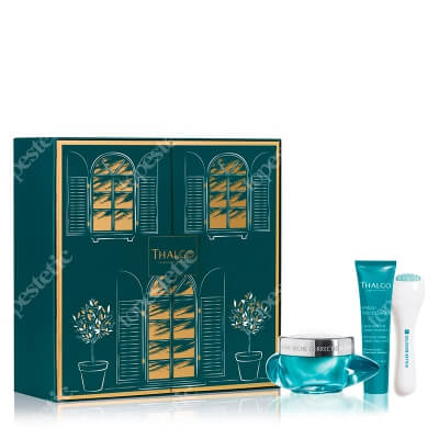 Thalgo Hyalu Procollagene Gift Set ZESTAW Bogaty przeciwzmarszczkowy krem korygujący zmarszczki 50 ml + Intensywne serum korygujące zmarszczki 30 ml + Roller 1 szt