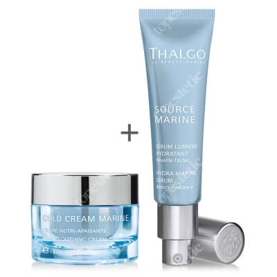 Thalgo Hydra Marine Serum + Nutri Soothing Cream ZESTAW Serum nawilżające 30 ml + Odżywczy i łagodzący krem 15 ml