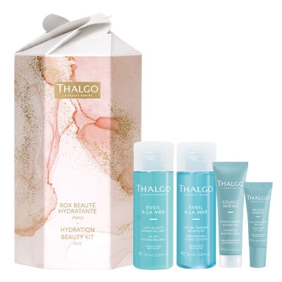 Thalgo Hydration Beauty Kit ZESTAW Mleczko do demakijażu 50 ml + Tonik 50 ml + Krem do skóry normalnej i suchej 30 ml + Fluid pod oczy 10 ml