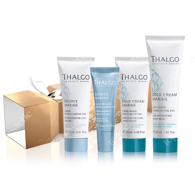 Thalgo Hydration Crackers 2018 ZESTAW Krem nawilżający 24h 15 ml + Fluid pod oczy 10 ml + Mleczko do ciała 30 ml + Krem do rąk 20 ml