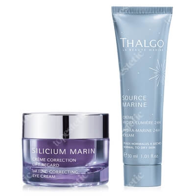 Thalgo Lifting Correcting Eye Cream + Hydra Marine 24h Cream ZESTAW Liftingujaco-modelujacy krem na okolice oczu 15 ml + Krem nawilżający 24h 30 ml