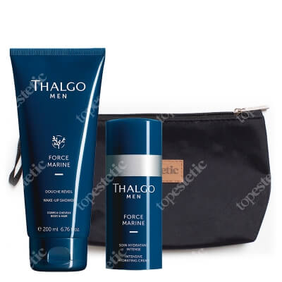 Thalgo Men Set ZESTAW Żel pod prysznic 200 ml + Nawilżający krem 50 ml + Kosmetyczka 1 szt