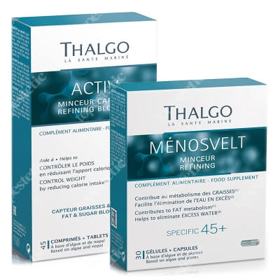 Thalgo Menosvelt + Activ Refining Blocker ZESTAW Kuracja dla kobiet 45+ 30 kapsułek + Kuracja wyszczuplająca 45 kapsułek