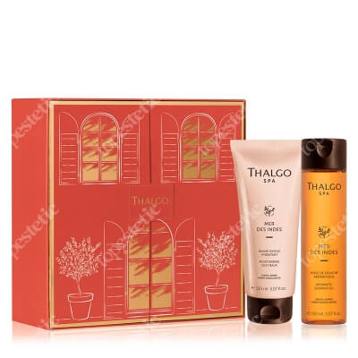 Thalgo Mer Des Indes Set 2022 ZESTAW Topniejący balsam do ciała bogaty w olejek sezamowy 200 ml + Aromatyczny olejek pod prysznic 150ml