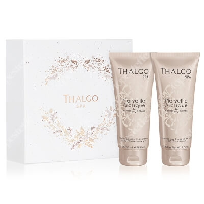 Thalgo Merveille Arctique Gift Box 2019 ZESTAW Nawilżający mleczny żel do ciała 200 ml + Wygładzający solny peeling do ciała 270 g