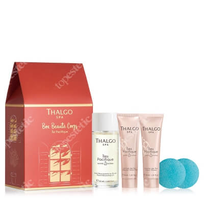 Thalgo My Well - Being Routine Iles Pacifiques Beauty Box ZESTAW Odżywczy olejek monoi 50 ml + Relaksujący żel pod prysznic 30 ml + Nawilżające mleczko do ciała 30 ml + Pastylki do kąpieli 2 x 25 g