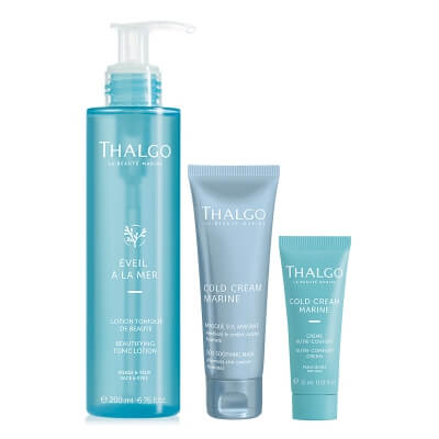 Thalgo Nutri-Comfort And Soothing Set ZESTAW Upiększający tonik 200 ml + Lekki krem odżywczy 15 ml + Łagodząca maska SOS 50 ml
