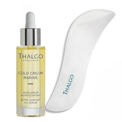 Thalgo Nutri-Comfort Set ZESTAW Suchy olejek 30 ml + Płytka do masażu twarzy gua sha 1 szt GRATIS
