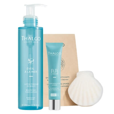Thalgo Perfect Start ZESTAW Tonik 200 ml + RKrem BB (kolor Natural) 40 ml + Gąbka konjac do mycia twarzy 1 szt GRATIS