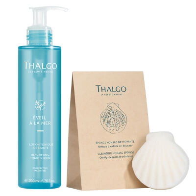 Thalgo Perfect Start ZESTAW Upiększający tonik 200 ml + Gąbka konjac do mycia twarzy 1 szt GRATIS
