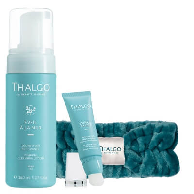 Thalgo Rehydrating Skin Set ZESTAW Oczyszczająca pianka do twarzy 150 ml + Ultra nawilżająca maska 50 ml + Opaska kosmetyczna 1 szt GRATIS