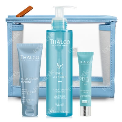 Thalgo Shine Bright Set ZESTAW Maska odżywcza 50 ml + Tonik 200 ml + Krem (kolor Natural) 40 ml + Kosmetyczka 1 szt