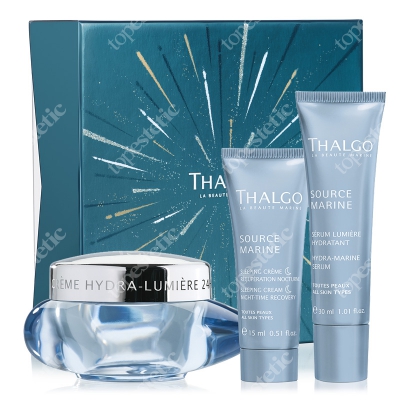 Thalgo Source Marine Gift Box 2019 ZESTAW Krem nawilżający 24 h 50 ml + Serum nawilżające 30 ml + Regenerujący krem nocny 15 ml