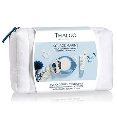 Thalgo Source Marine ZESTAW Krem nawilżający 24 h 50 ml + Serum nawilżające 10 ml + Kosmetyczka