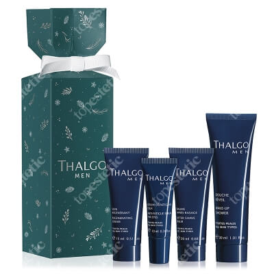 Thalgo Thalgo Men Crackers 2020 ZESTAW Krem regenerujący 15 ml + Serum na okolice oczu 10 ml + Balsam po goleniu 20 ml + Żel pod prysznic 30 ml