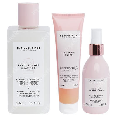 The Hair Boss Pielęgnacja Włosów Przetłuszczających ZESTAW Peeling do włosów 300 ml + Tonik łagodzący100 ml + Szampon 300 ml