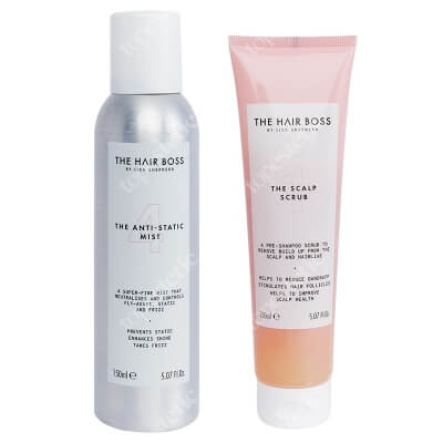 The Hair Boss Scalp Scrub + Anti Static Mist ZESTAW Peeling do skóry głowy 150 ml + Spray antystatyczny 150 ml