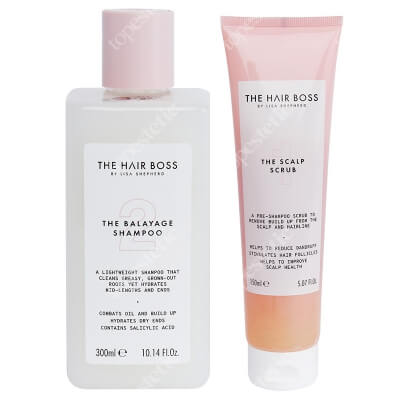 The Hair Boss Scalp Scrub + Balayage Shampoo ZESTAW Peeling do włosów 150 ml + Szampon do włosów z balejażem 300 ml