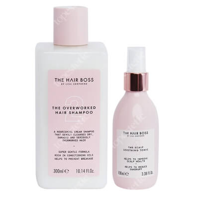 The Hair Boss Tonic + Shampoo ZESTAW Tonik łagodzący skórę głowy 100 ml + Szampon do włosów przeciążonych 300 ml