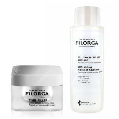 Filorga Time Filler + Anti-Age Micellar Solution ZESTAW Krem wypełniający zmarszczki, Woda micelarna 50 ml, 400 ml