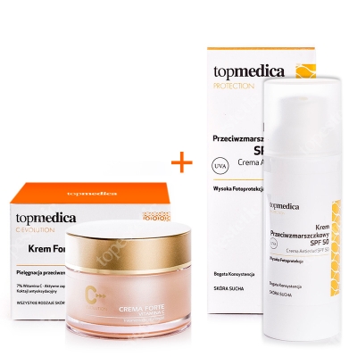 topmedica Crema Forte Vitamina C + Crema Antiedad ZESTAW Krem Forte z Witaminą C 50 ml + Krem Przeciwzmarszczkowy SPF 50 50 ml