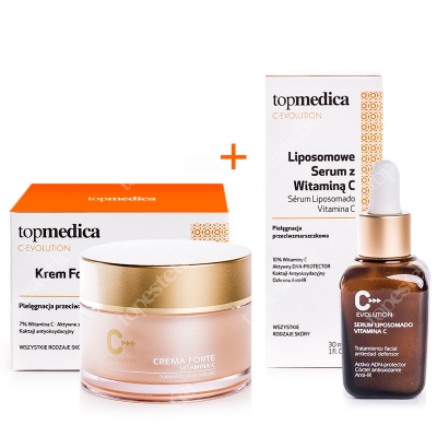 topmedica Crema Forte Vitamina C + Serum Liposomado Vitamina C ZESTAW Krem Forte z Witaminą C 50 ml + Liposomowe Serum Z Witaminą C 30 ml