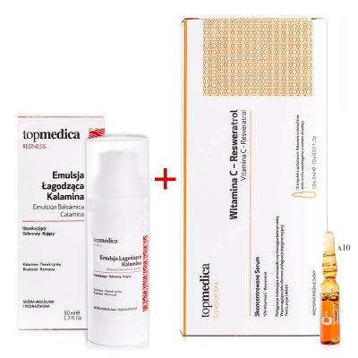 topmedica Emulsion Balsamica Calamina + Vitamina C - Resveratrol ZESTAW Emulsja Łagodząca Kalamina 50 ml + Witamina C - Resweratrol 10 x 2ml