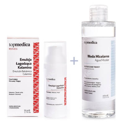 topmedica Emulsion Balsamica CalaminaAqua Micelar ZESTAW Emulsja Łagodząca Kalamina 50 ml + Woda Micelarna 390 ml
