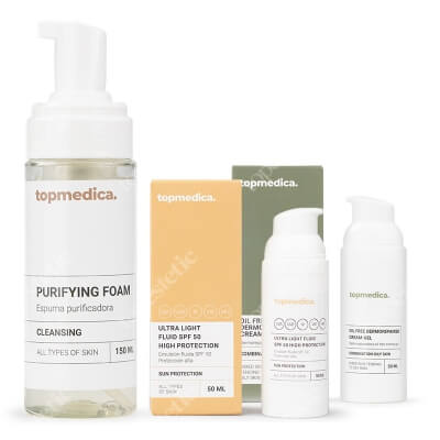 topmedica Pielęgnacja Skóry Młodej ZESTAW Pianka oczyszczająca 150 ml + Krem - żel naprawczy 50 ml + Ultra lekki fluid 50 ml