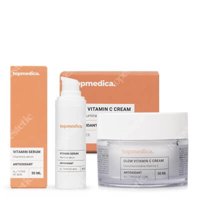 topmedica Rozjaśnienie i Rewitalizacja ZESTAW Serum rewitalizujące z witaminą C 30 ml + Krem z witaminą C 50 ml