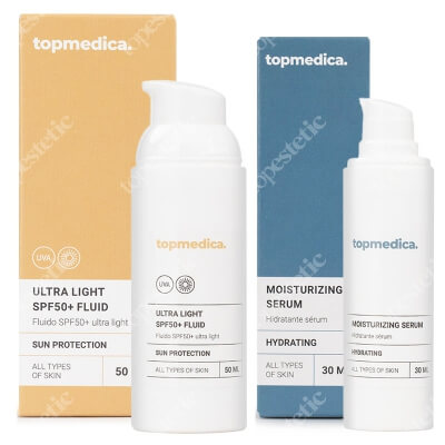 topmedica Ochrona i Nawilżenie ZESTAW Ultra lekki fluid 50 ml + Serum nawilżające 30 ml