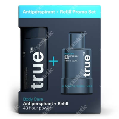 True Antiperspirant + Refil ZESTAW Antyperspirant 75 ml + Uzupełnienie 75 ml