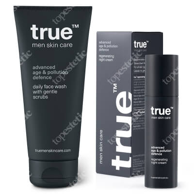 True Daily Face Wash + Regenerating Night Cream Men ZESTAW Nawilżający żel do mycia twarzy 200 ml + Regenerujący krem na noc 50 ml
