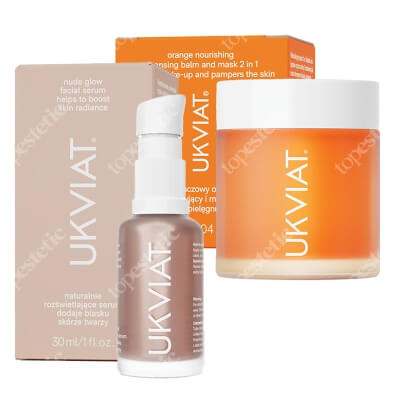 Ukviat Beauty and Glow ZESTAW Usuwa makijaż i pielęgnuje skórę twarzy 90 ml + Dodaje blasku skórze twarzy 30 ml