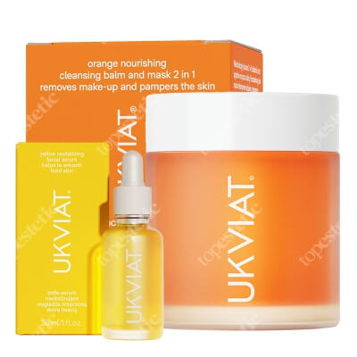 Ukviat Clean and Care ZESTAW Usuwa makijaż i pielęgnuje skórę twarzy 90 ml + Wygładza zmęczoną skórę twarzy 30 ml