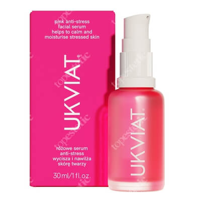Ukviat Różowe Serum Antystresowe Wycisza i nawilża skórę twarzy 30 ml