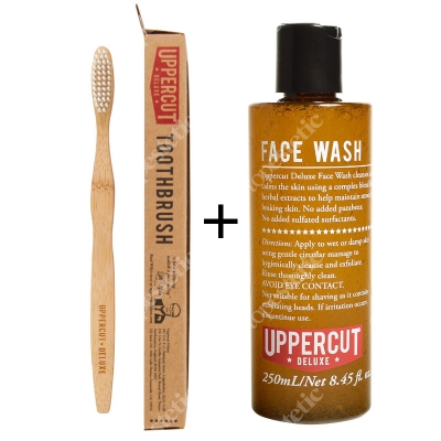 Uppercut Deluxe Face Wash + Toothbrush ZESTAW Pielęgnujący do twarzy