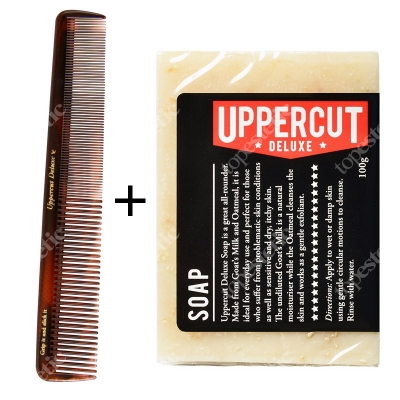Uppercut Deluxe Soap + Tortoise Shell ZESTAW Mydło i grzebień do włosów