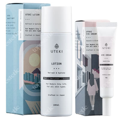 Uteki Uteki Lotion + Uteki Eye Cream ZESTAW Serum bazowe 2w1, 100 ml + Krem przeciwstarzeniowy pod oczy 10 g