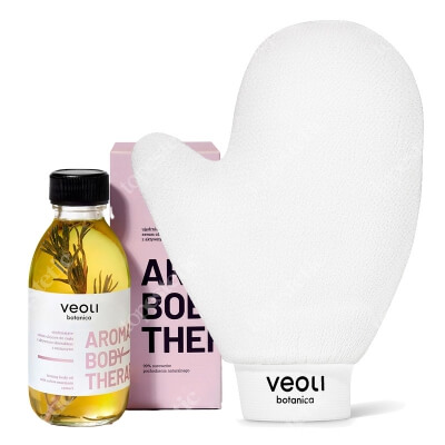 Veoli Botanica Aroma Body Therapy + I gLove Peel ZESTAW Ujędrniające serum olejowe do ciała z aktywnym ekstraktem z rozmarynu 136 g + Rękawica peelingująca do ciała 1 szt