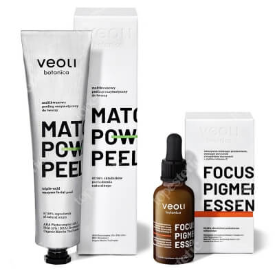Veoli Botanica Clear Skin Is Always In ZESTAW Intensywnie redukujące przebarwienia, zwężające pory serum 30 ml + Multikwasowy peeling enzymatyczny 75 ml